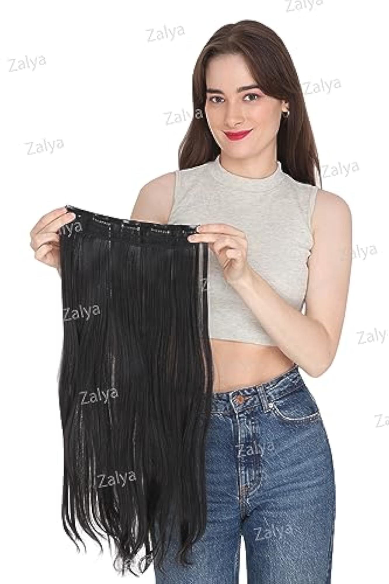 24-Inch Black Straight Synthetic Hair Extension