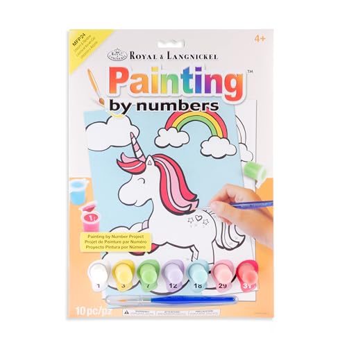 Royal & Langnickel 10pc My First Paint-by-Numbers, Unicorn & Rainbow