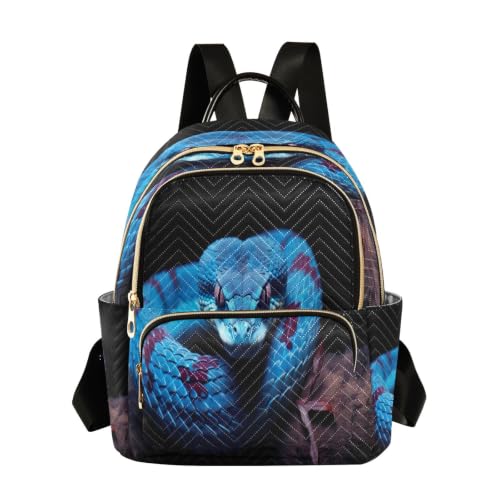 Sac à dos matelassé femme Blue Snake, sac à dos léger moderne et décontracté 29x15.5x36cm