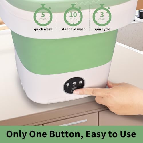 Mini Portable Washing Machine, 16.5L Upgraded Washer with Spin Basket Laundry Machine, 3 Cleaning Modes Suitable for Small Clothes, Foldable Design Ideal for Hotel, Home, Apartment and Campain - 5