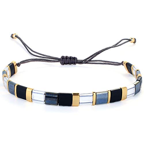 Image of KELITCH Colorful Tila Beaded Bracelets Women Strand Friendship Bracelet Handmade New Link Cuff Bracelets