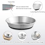 Stainless Steel Cat Bowls,Whisker Friendly Shallow Cat Dishes for Food and Water,Non-Slip Silicone Bottom,Heavy Duty,Replacement Kitten Metal Plate for Elevated Stands,3 Pack - Image 3