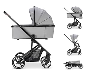 Osann Kombi-Kinderwagen Juntos, Kinderwagen 2in1 inkl. Babywanne, Sportsitz, Regenverdeck, leicht klappbar - Rock