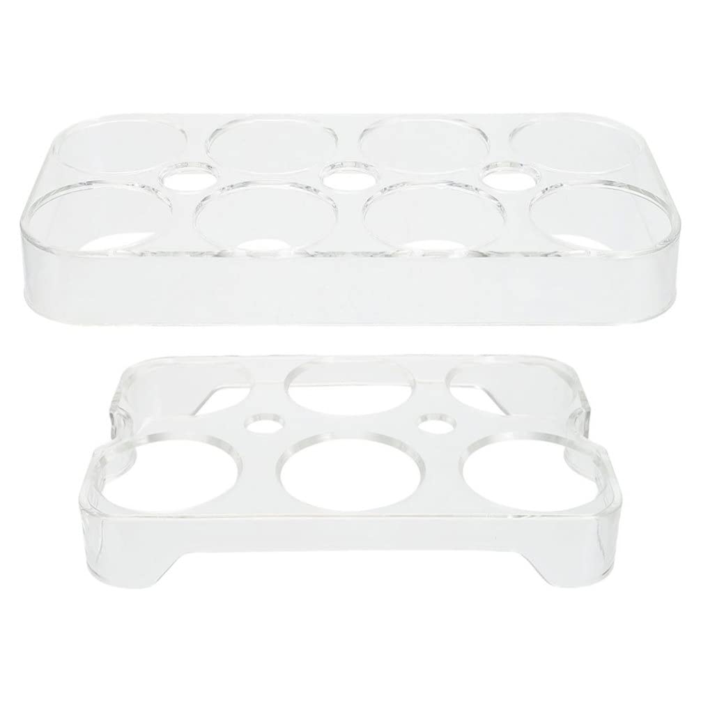 Multi Grid Egg Holder Tray: Household Egg Fresh Storage Box Refrigerator Egg Organizer Rack Egg Holder Tray with Holes Kitchen Supplies 2pcs