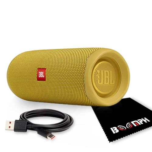 JBL FLIP 5 Portable Wireless Bluetooth Speaker IPX7 Waterproof with USB Type C Cable, Yellow