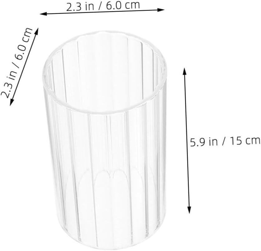 Glass Cylinder Candleholder Shade 6x15cm Ribbed Open Ended Chimney Tube Glass Candle Cover for Home and Wedding Decor