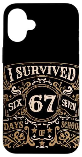 ����67���Ԃ̊w�Z�𐶂����т� 6 7 �V�b�N�X�Z�u���̖ʔ����~�[�� �X�}�z�P�[�X iPhone 16 Plus �p