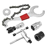 DUZFOREI 6 Pcs Bicycle Repair Tools Kit, Bike Cassette Removal Tool, Sprocket Removal Tools Sprocket Remover for Mountain Bike, Road Bike