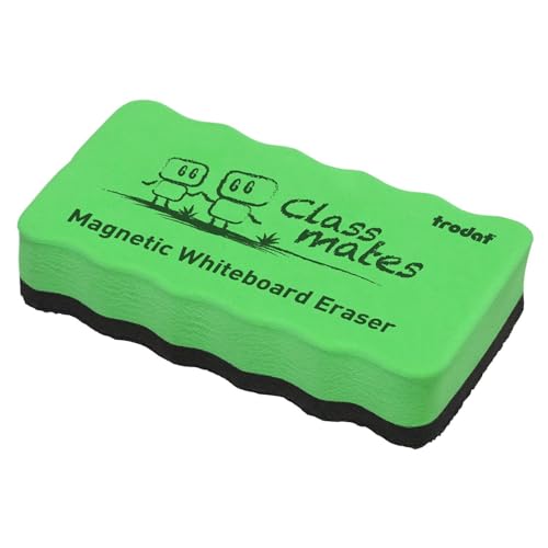 Image of Trodat Classmates Magnetic White Board Duster | Magnetic Whiteboard Eraser for Erasing White Board Marker or Chalk Board Writing - Red Color
