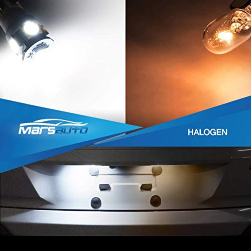 Image of Marsauto 194 LED Bulb 6000K White 168 T10 2825 W5W 5SMD Replacement Bulbs for Car Dome Map Door Courtesy Side Marker Reading Glove Box License Plate Lights (Pack of 10)(Clear Lens Side Marker)