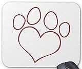 Mauspad herzförmiger pfotenabdruck hund katze welpe kätzchen mousepad computerzubehör gaming mouse mat