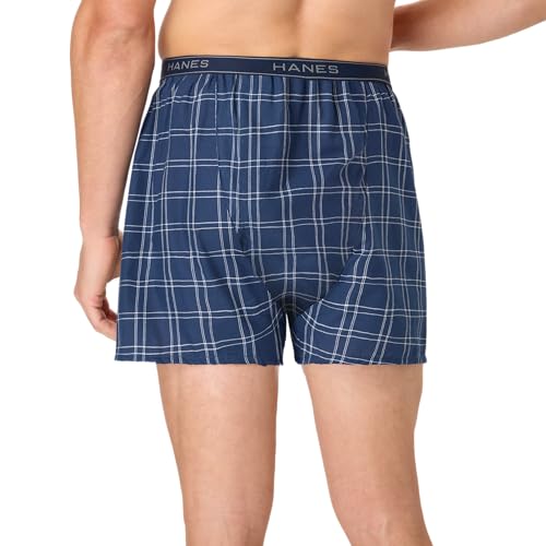 Image of Hanes Men's Underwear Boxers Pack, Cool & Breathable Cotton Underwear, Moisture-Wicking Boxers for Men