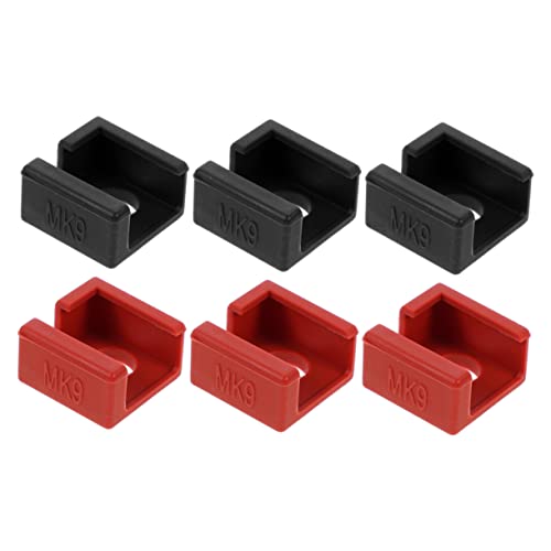 MUCKLILY 6pcs Printer Accessories Heating Block Silicone Sleeves Hob Covers Extruder Hot End Parts