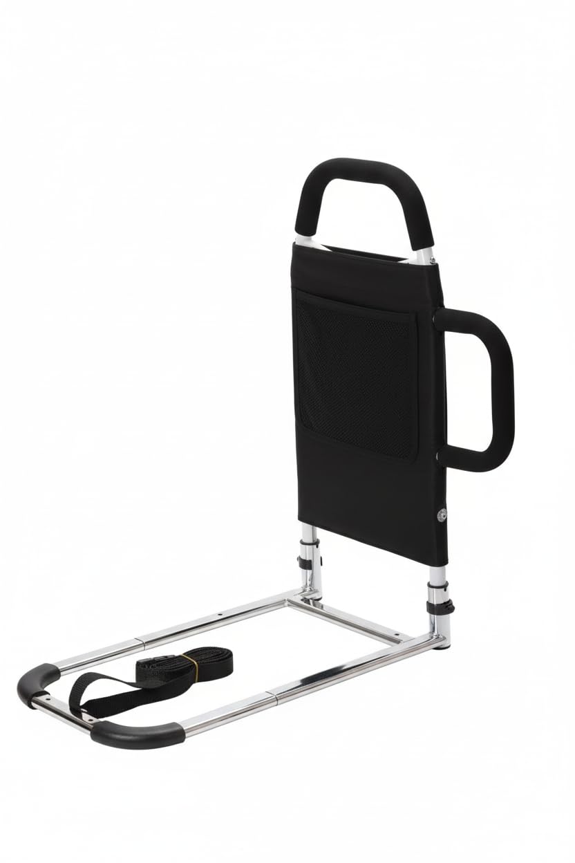 Photo 1 of ESMEJOR Bed Rails for Elderly Adults, Bed Assist Rail with Dual Padded Handles & Storage Pocket, 300 lbs Capacity, Fits Twin Queen King Beds, Tool-Free Assembly, Black