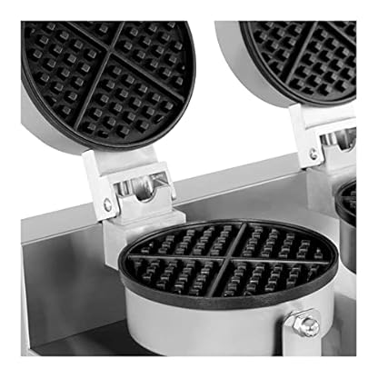 Royal Catering Doppel-Waffeleisen rund 50-300 °C Timer: 1-5 min 2600 W insgesamt separat steuerbar isolierte Handgriffe und rutschfeste Gummifüße belgische Waffeln – Bild 4