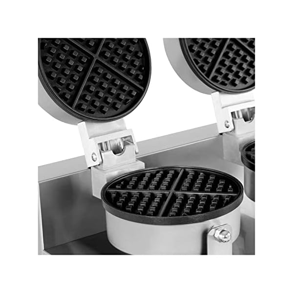 Royal Catering RC-WMDS01 Doppel-Waffeleisen rechteckig 2 x 1.500 W belgisches Waffeleisen Waffeleisen belgische Waffeln – Bild 4