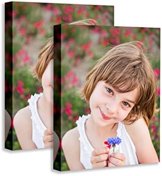 Kang Photogift Custom Canvas Prints with Your Photos Personalized Pictures 5×7 inch 2 Pieces Canva Wall Art Decor Customized Gifts with Photos for Lover Family Friends Pet Baby, White