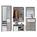 Stella Trading ROCKY Garderoben Set in Silber-Eiche Optik - moderne Softclose Flurgarderobe für Ihren Eingangsbereich - 270 x 201 x 38 cm (B/H/T)