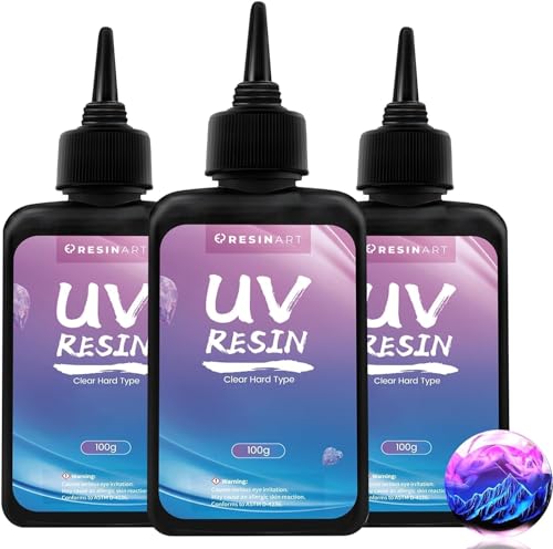 GEEEKART 300g UV Resin Upgraded UV Resin Kit with Fast Curing Crystal Clear High Gloss Odourless Transparent Solar Cure Sunlight Activated Resin for DIY Jewelry Making Casting and Coating Craft