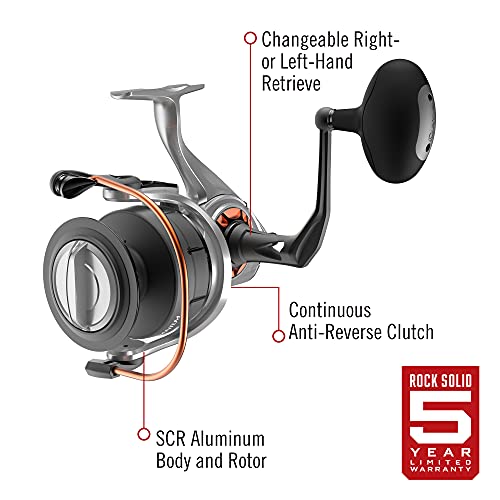 Quantum Carretel de pesca Reliance Spinning, carretel de tamanho 85, trocável para destros ou canhot