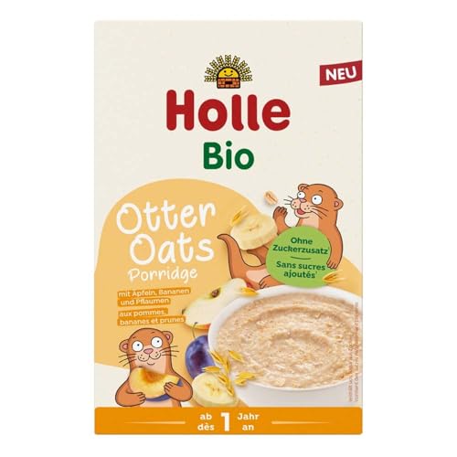 Holle Porridge bio Loutre avec pommes, bananes et prunes, 200 g (1)