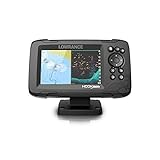 Lowrance Hook Reveal 5 SplitShot - 5インチ 魚群探知機 SplitShotトランスデューサー付き C-MAP Contour+ チャートカード