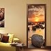 Produktbild Türtapete Selbstklebend Sonnenuntergang Strand Tür Türtapete Selbstklebend Türposter,Fototapete Selbstklebend 3D Pvc Türaufkleber Diy Türbild,Türfolie Poster Tapete B90 x H200cm