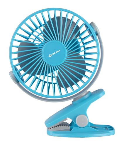 Image of Pygmy Mini Fan 110MM | USB Charging | Multi-Clip Function | Rechargeable | 4-Hr Back-up | Silent Operation | Longer Battery Life | Energy Efficient | Portable 【Blue】