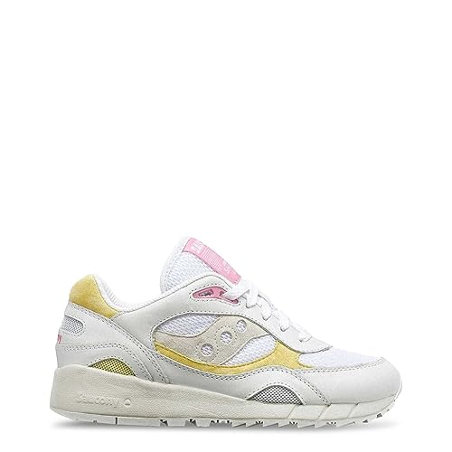 Saucony, Shadow 6000, Scarpe Moda Casual Fashion Donna (White Yellow, Sistema Taglie Calzature EU, Adulto, Numero, Media, 37.5)