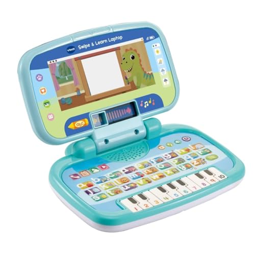 VTech Swipe & Learn Laptop, Educational Toy for Toddler with Phonics, Counting, Computer Skills, Encourages Language Development, Logical Thinking, Gift for Ages 18, 24 Months +, English Version