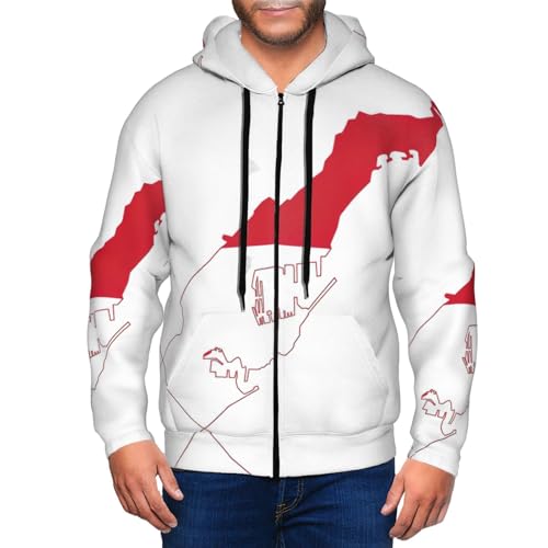 Sweat à capuche Monaco drapeau 2025 veste homme cordon ajustable
