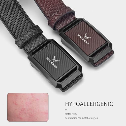 Tsa Approved Airport Security Hypoallergenic Plastic Non Metal Nickel Free Mechanic No Scratch Leather Belt 1.5"3