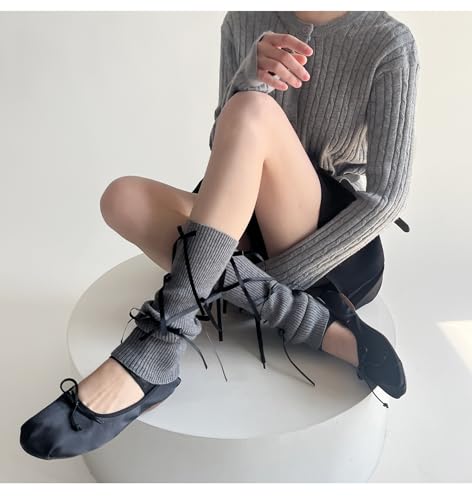 heyheyshine Women's Y2K Knit Leg Warmers Harajuku Bow Up Kawaii Leg Warmers Harajuku Accessories Ballet for Women Girls3