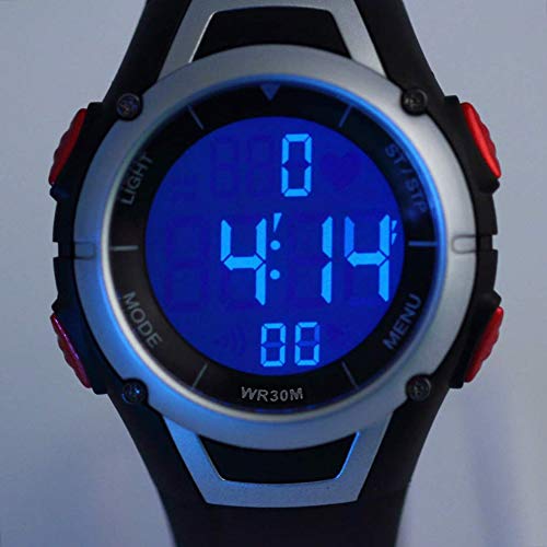 3 mètres étanche Moniteur de fréquence Cardiaque sans Fil Sangle de Poitrine Montre de Sport en Cours d'exécution Montre de plongée avec rétro-éclairage réveil - Noir