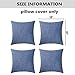 Home Brilliant Throw Pillows for Couch Set of 4 Lined Linen Decorative Pillow Covers Indigo for Bench Sofa, 18x18 inch, Navy Blue