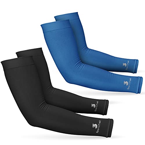 Image of SportsTrail Cooling Arm Sleeves for Men & Women - Breathable, UV Sun Protection, Sports Arm Sleeves for Women, Men & Youth
