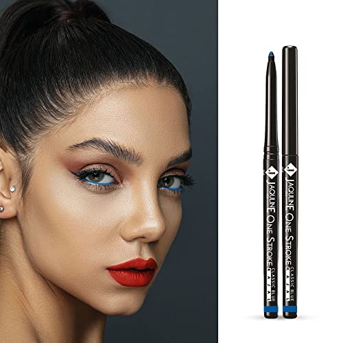 Image of JAQULINE USA One Stroke Blue Kajal for Women Waterproof & Smudge-Proof | 12Hr Long Stay | Vibrant Blue | Lightweight | One Stroke Application | Easy Twist Format - 35g