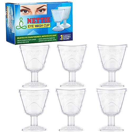 Image of NETTIE Eye wash Cup with free eye exercise leaflet - Pack of 6 cups (Transparent)