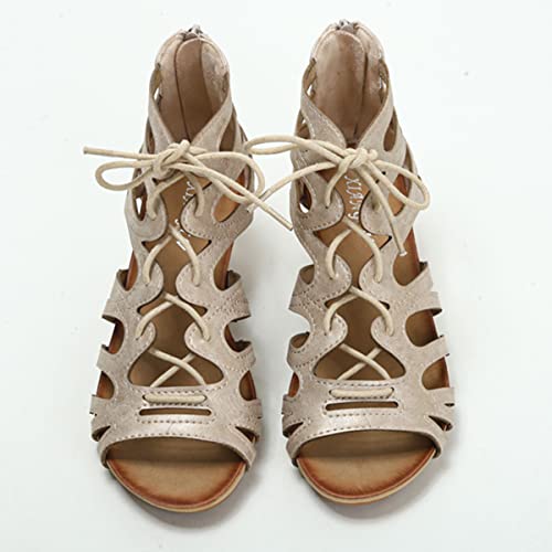 Scaoruki Women Gladiator Sandals Retro Wedge Heel2