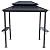 Kozyard 6’ x 8’ BBQ Hardtop Grill Gazebo, Outdoor Barbecue Gazebo with Double Galvanized Metal Roof, Aluminum BBQ Gazebo with 2 Side Shelves for Outdoor Grilling Station (Gray/Hardtop)