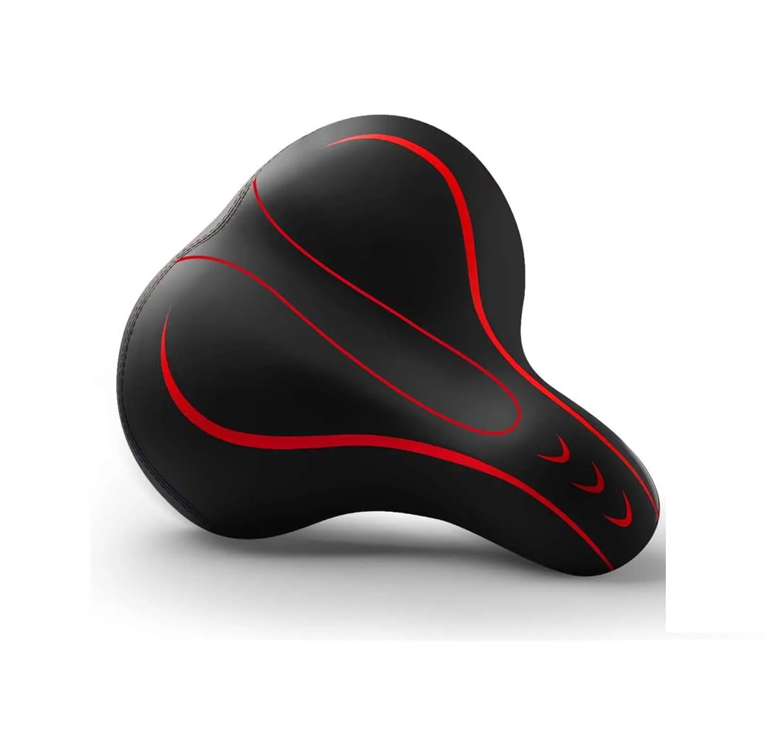 Seatwide - Sella per bici da uomo e donna, confortevole, in memory foam, a prova di sudore, con doppio assorbimento degli urti