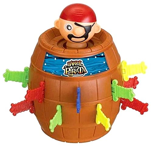 Brinquedo Infantil Pula Pirata com Barril Tamanho Médio ou Grande Jogo Famíliar até 4 Jgadores Art B