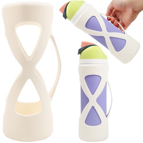 Silicone Boot with Handle for Owala Freesip Water Bottle 24 Oz, Water Bottle Carrier Grip Accessories for Running Bike, Gym Or Jogging
