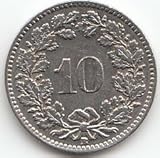 schweizer rappen in euro  Schweiz KM-Nr. : 27 1939 sehr schön Nickel 1939 10 Rappen Libertas (Münzen für Sammler)