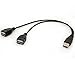 BSHTU USB Cable Y Splitter USB 2.0 Power Enhancer Hub Adapter Data Charger Cable Extension Code Type a 30cm (1 Male to 2 Female)