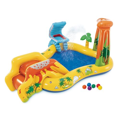 Intex 57444NP - Piscina Gonfiabile Playground Dinosauri, Vinile, Multicolore...