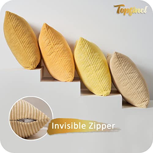 Topfinel Autumn Cushion Covers 45cm x 45cm for Garden Chair, Yellow Cushion Covers Modern Decoration for Sofa Livingroom Home Accessories Scatter Fluffy Cushions 18x18 inches Set of 4 - Image 2