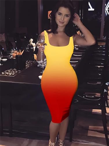 Image of Mrskoala Women Midi Tank Dresses Sexy Club Casual Dress Summer