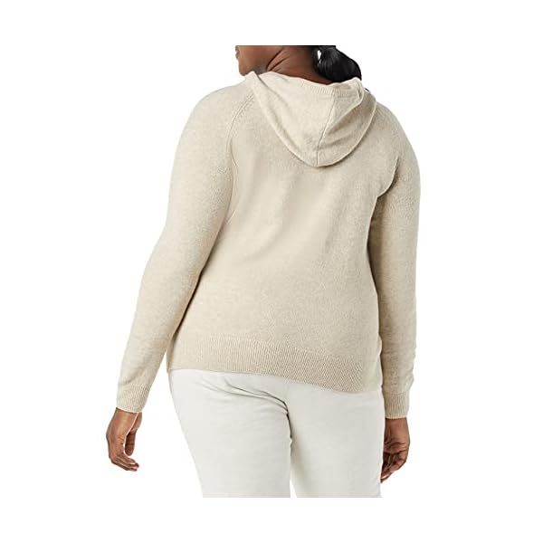 Amazon Essentials Women's Soft Touch Hooded Pullover Sweater, Beige, Large