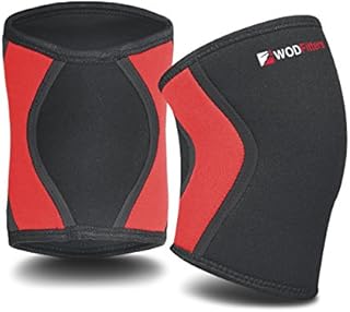 WODFitters Compression Knee Sleeves Pair - 5 mm Neoprene Athletic Knee Brace Patella Support for Weight and Powerlifting, Arthritis, ACL, Meniscus Tear, Joint Pain Relief, Fit Recovery, Running Sports